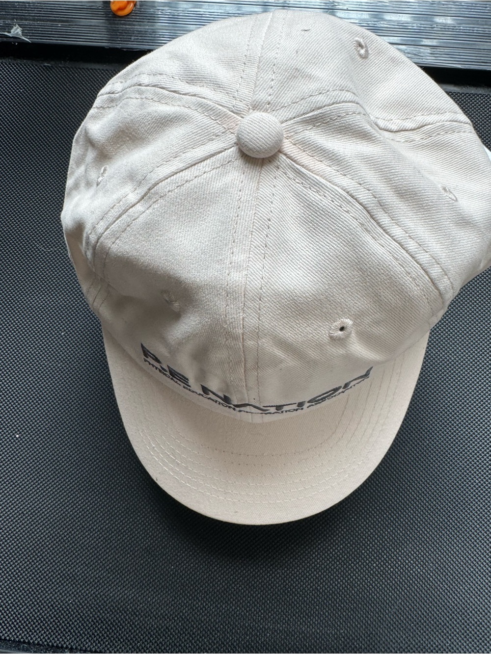 P.E NATION Beige Cotton Baseball Cap with Logo